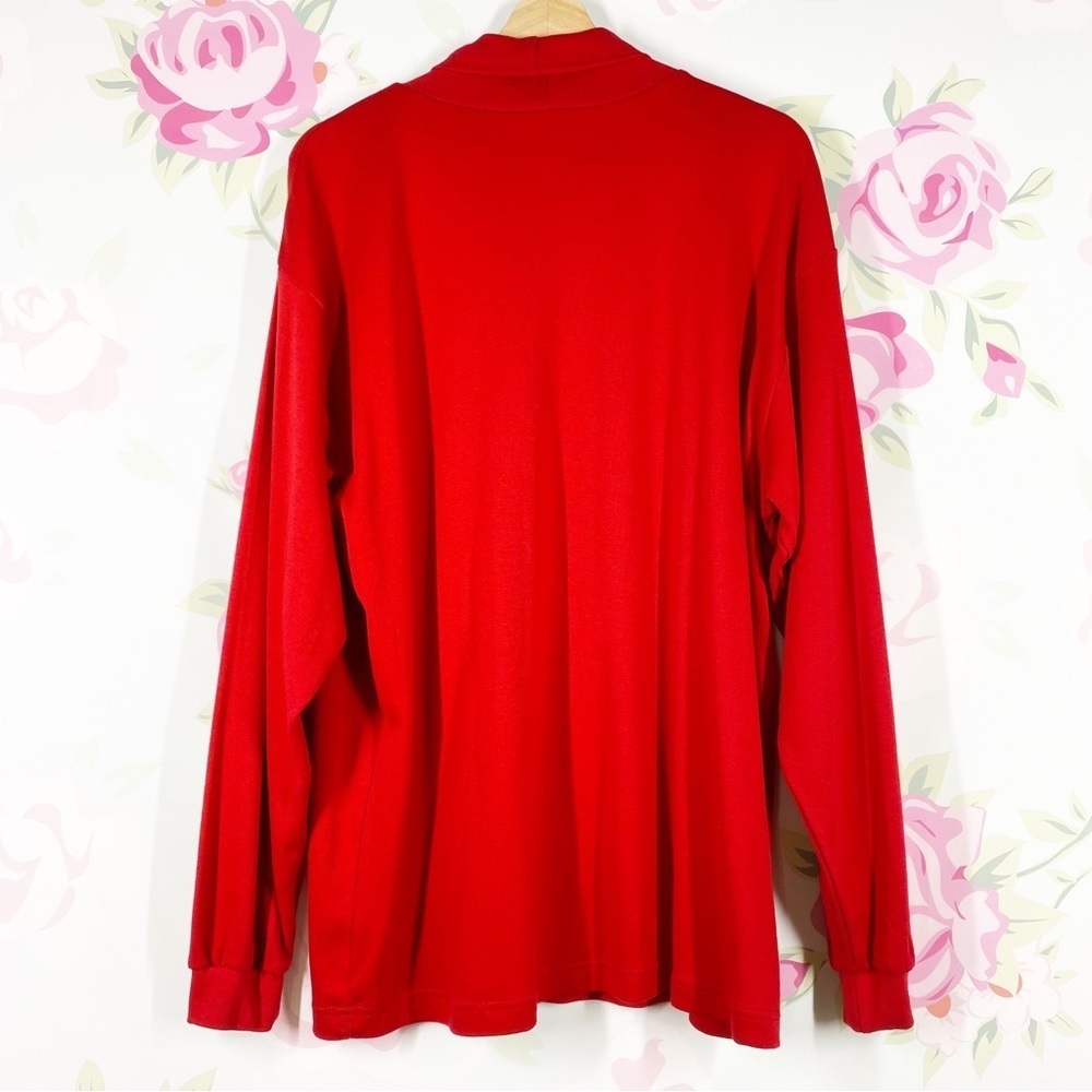 ACME Clothing Looney Tunes Embroidered Red Turtleneck Oversized Shirt XL - Picture 5 of 8